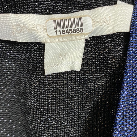 Jonathan Simkhai Metallic Blue Wrap Puff Sleeve Dress (M) - Picture 9 of 11